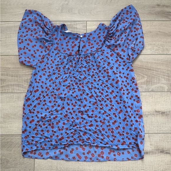 LOFT Blue Floral Blouse - Picture 6 of 6